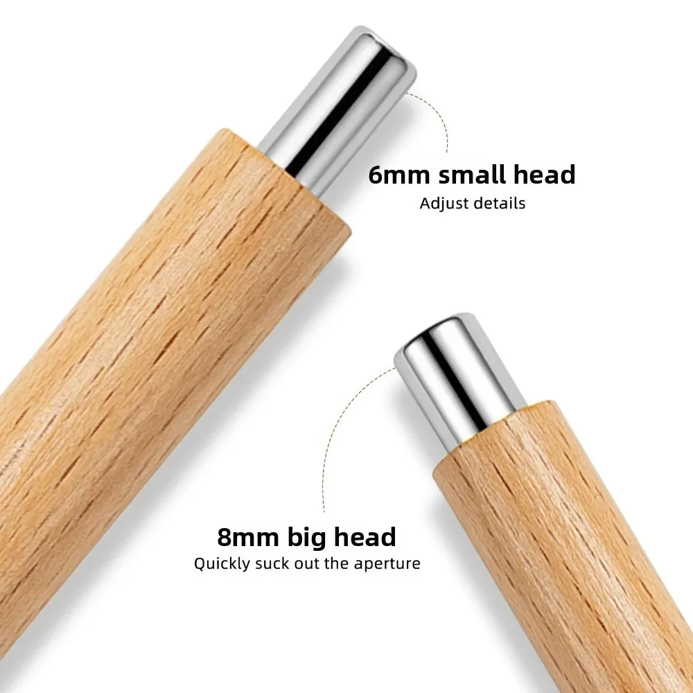 Bâton magnétique pour ongles, tige magnétique œil de chat, manche en bois, outils magnétiques cylindriques pour Gel UV, outils de manucure à Double extrémité pour Nail Art