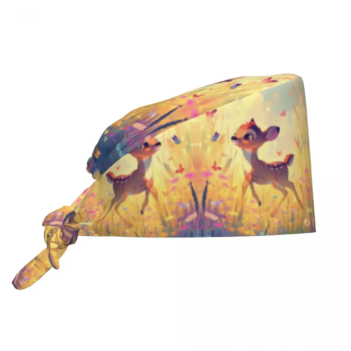 

Adjustable Cute Deer Bambi Working Hat Women Men Classical Printing Animal Scrub Caps Scrub Nursing Doctor Surgeon Cap for Nurse