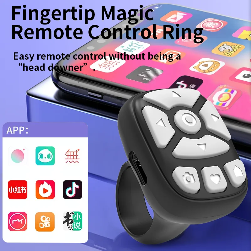 Mobile Phone Mini Remoter Bluetooth-Compatible Remote Control E-book Page Turner for TIK Tok Scrolling Ring for android