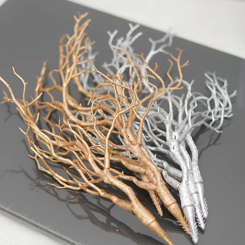 1/3 stücke Goldene Weihnachten Dekoration Künstliche Geweih Zweige Zweige Hexe DIY Stirnband Zubehör Hause Halloween Weihnachten Dekor – Detail 8