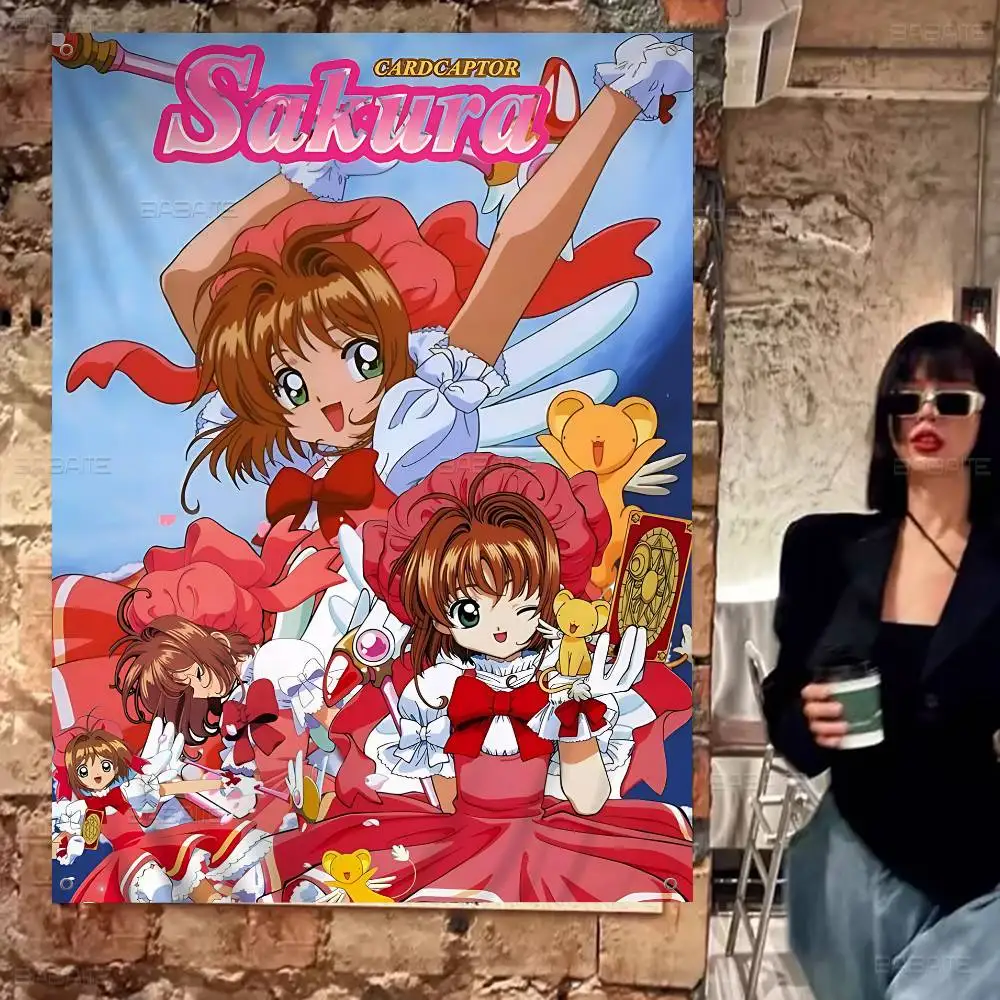 Card Captor Sakura Anime Cartoon Flag Wall Hanging Banner Decoration Household Home Decor