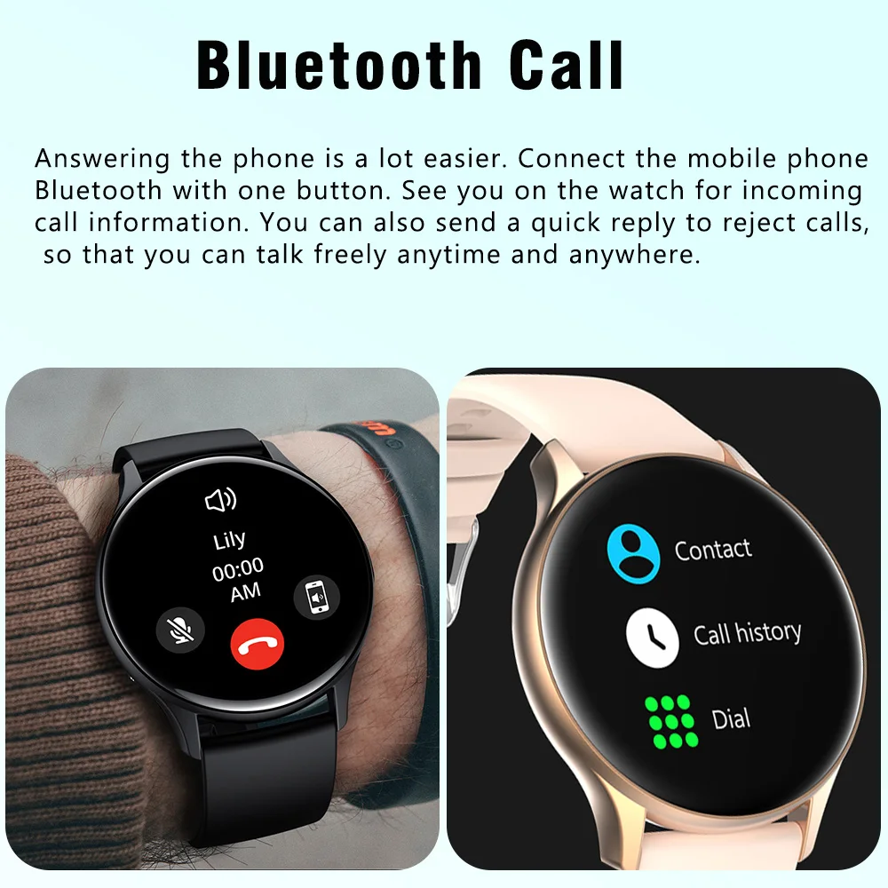 SENBONO Men Women Smart Watch Round AMOLED Always On Display Bluetooth Answer Call Waterproof Sport Fitness Tracker Smartwatch