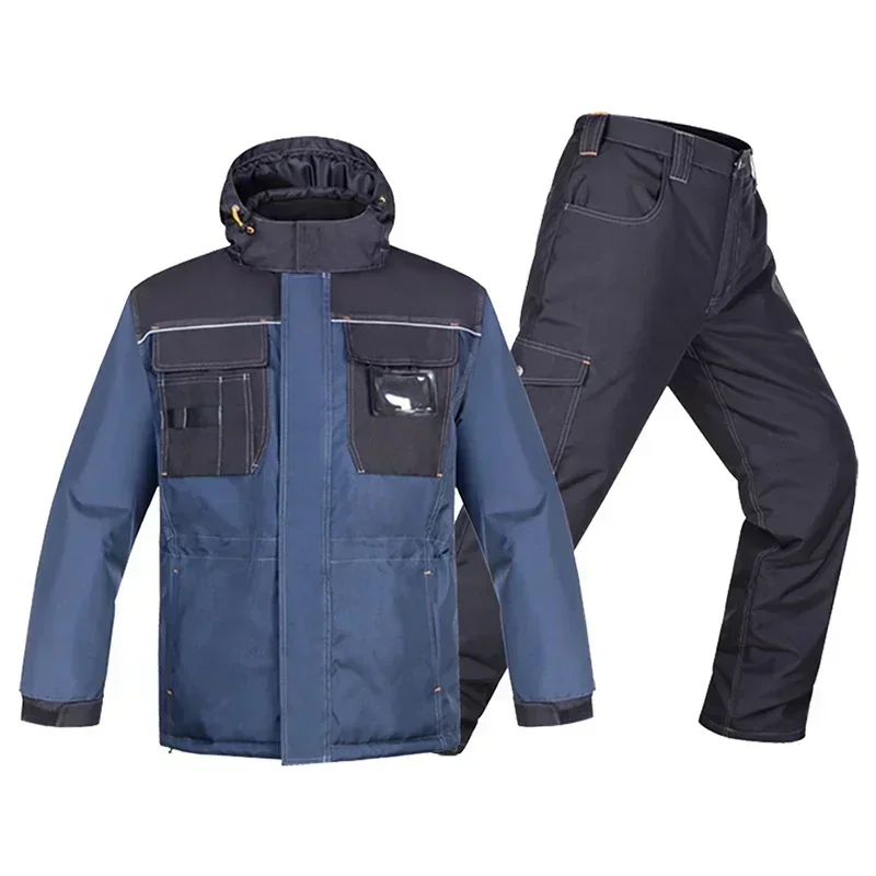 

Winter Work Clothing Cotton Padded Reflective Wadded Jacket Water Proof Thermal AutoRepair Welder Suit Workshop Coverall Uniform