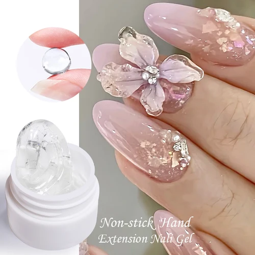 LILYCUTE-esmalte de uñas de Gel de extensión sólido, transparente, antiadherente, moldeador 3D, flor tallada, dedo, prolonga la construcción, Gel duro, 8ML