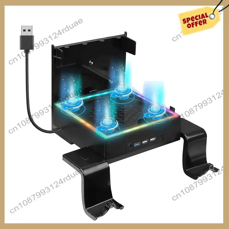 

A75T Game Controller Holder Headphone Hanger Wall Shelf Bracket With Cooling Fan And 3 USB Port For Series X