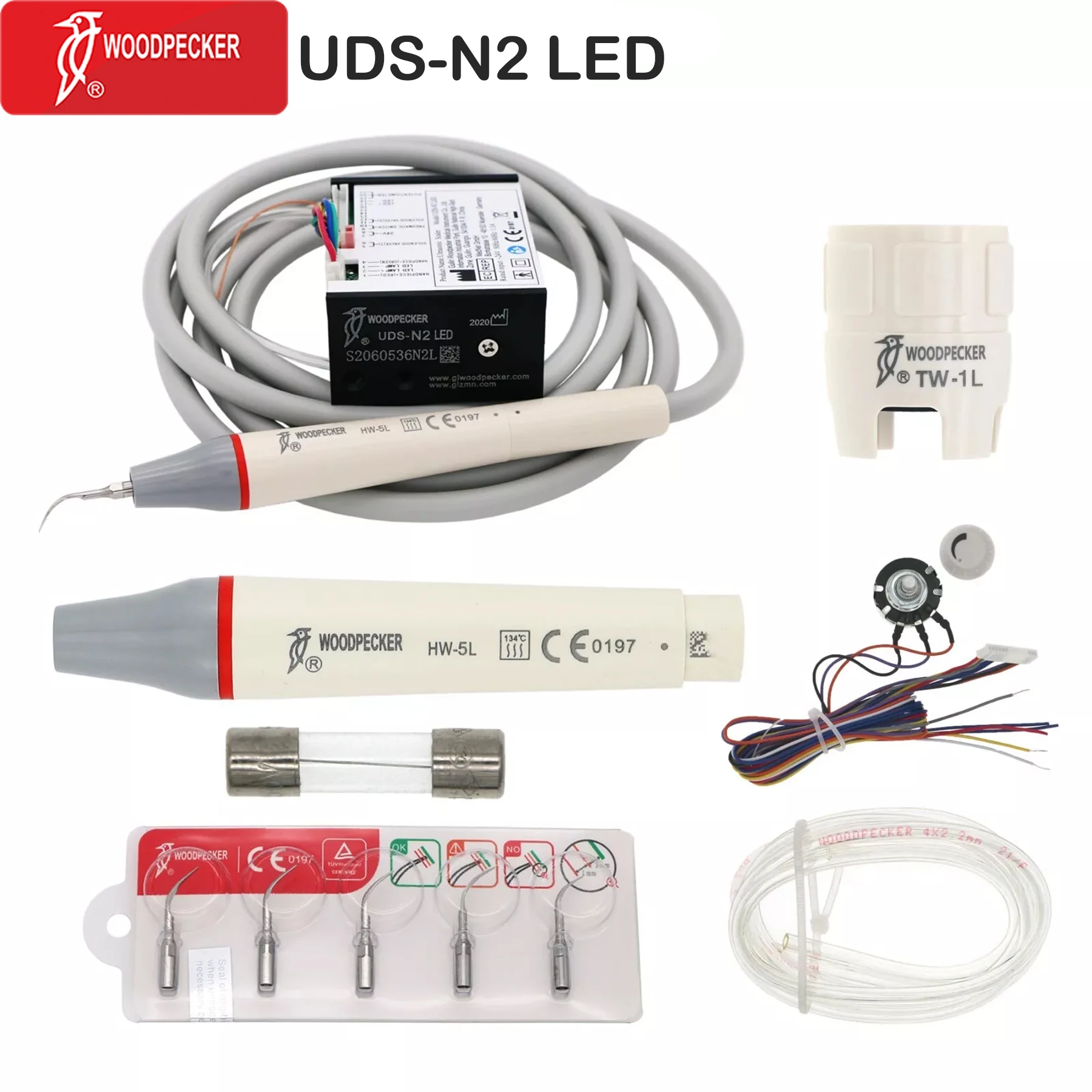 

Woodpecker Dental UDS-N2 LED Ultrasonic Piezo Scaler Built in For Dental Chair HW-5L LED Handpiece