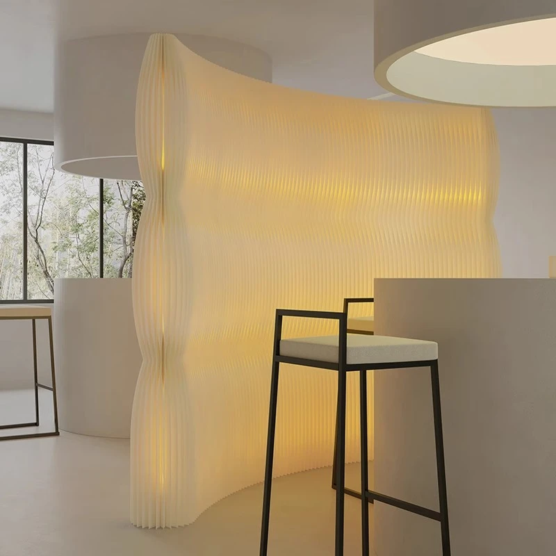 

Light Wave Screen Partition Luminous Folding Decorative Wall Living Room Live Stream Background Panel Mobile Room Partition