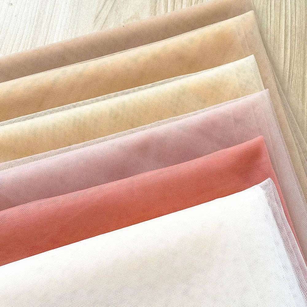 1 ياردة براون عارية النايلون تول النسيج سوبر لينة غرامة شبكة DIY بها بنفسك الخياطة مسابقة الزفاف الديكور الفتيات فستان عيد ميلاد المواد