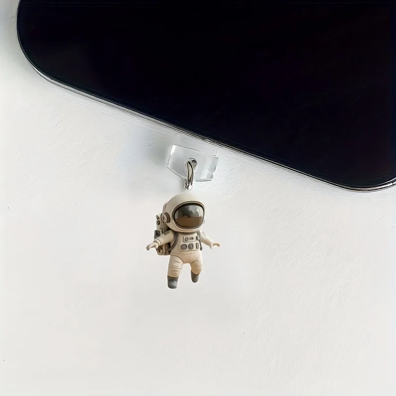 1pcs Astronaut Planet Phone Dust plug Accessories Decoration Hanging Pendant for iPhone for Samsung Type-C Charging Port