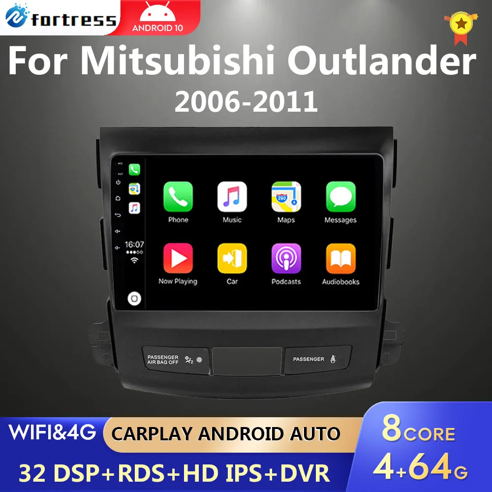 

2 Din Android 10 Car Radio Multimedia Player For Mitsubishi Outlander 2006-2011 Peugeot 4007 Citroen C-Crosser Carplay Gps