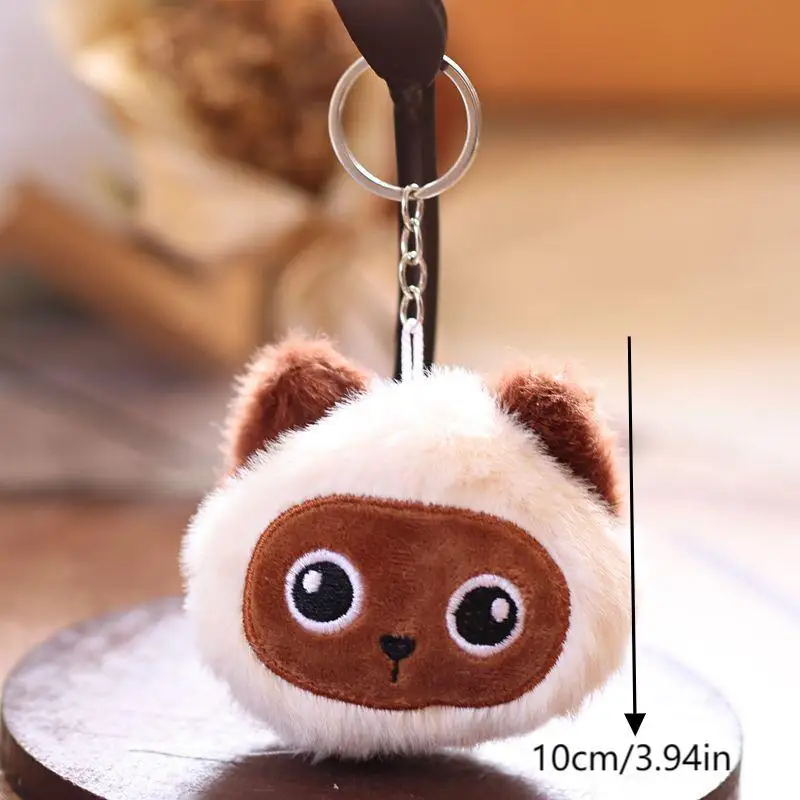 Cute Kitty Bag Charm, Portable Plush Cat Keyring for Purse Backpack Decoration, 10cm Soft Toy Gift