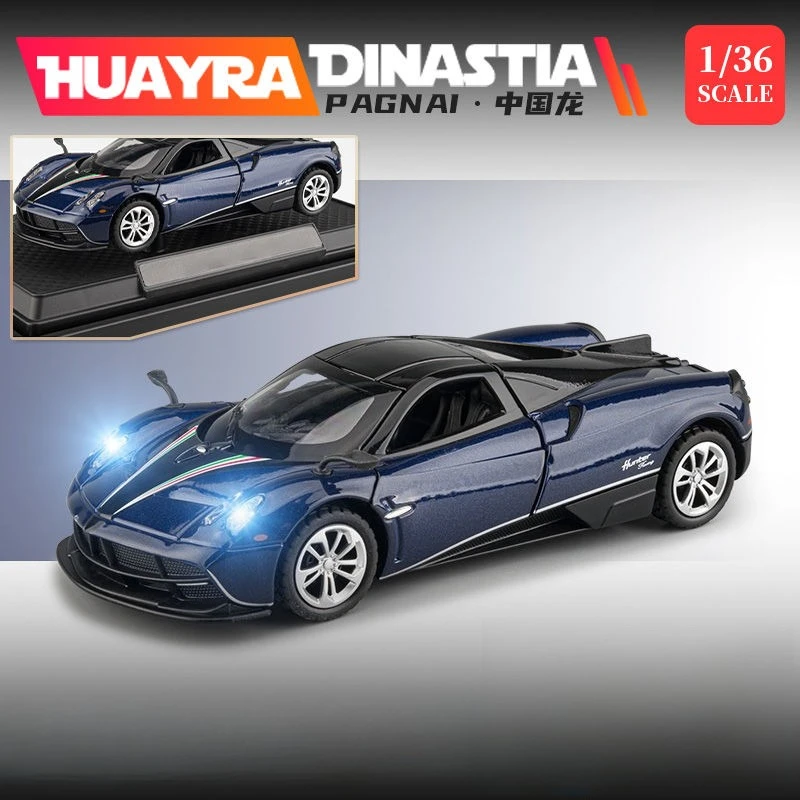 

1:36 Pagani Huayra Dinastia Alloy Car Model Diecast Metal Toy Vehicles Car Model Sound and Light High Simulation Kids Gift