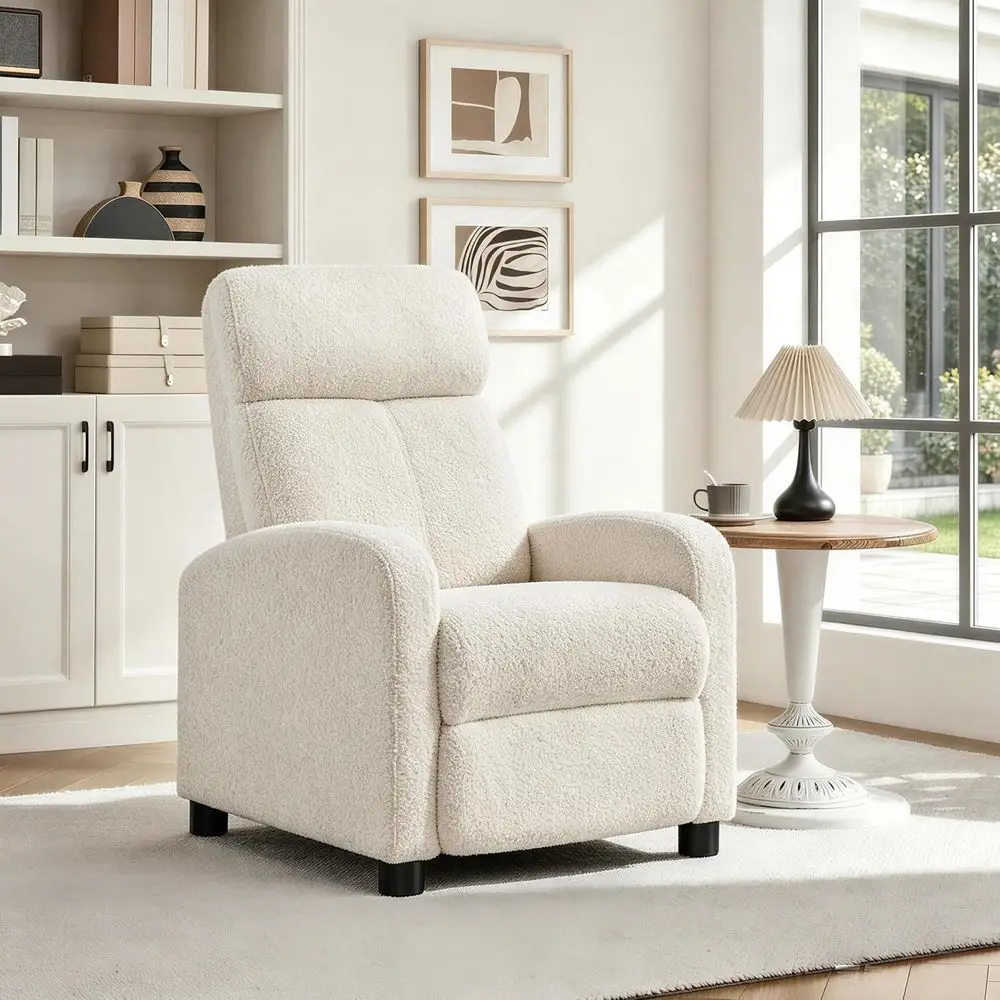 aric Recliner Chair Single Soa Home Theater atting Adjustale ern Single Reclining Chair or Living Room edroom Home Theater Ivory