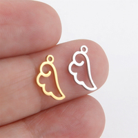 5pcs/Lot Stainless Steel Cloud-Shaped Wings Charms For Jewelry Making Wholesale Diy Necklace Bracelets Tiny Pendants Accessories