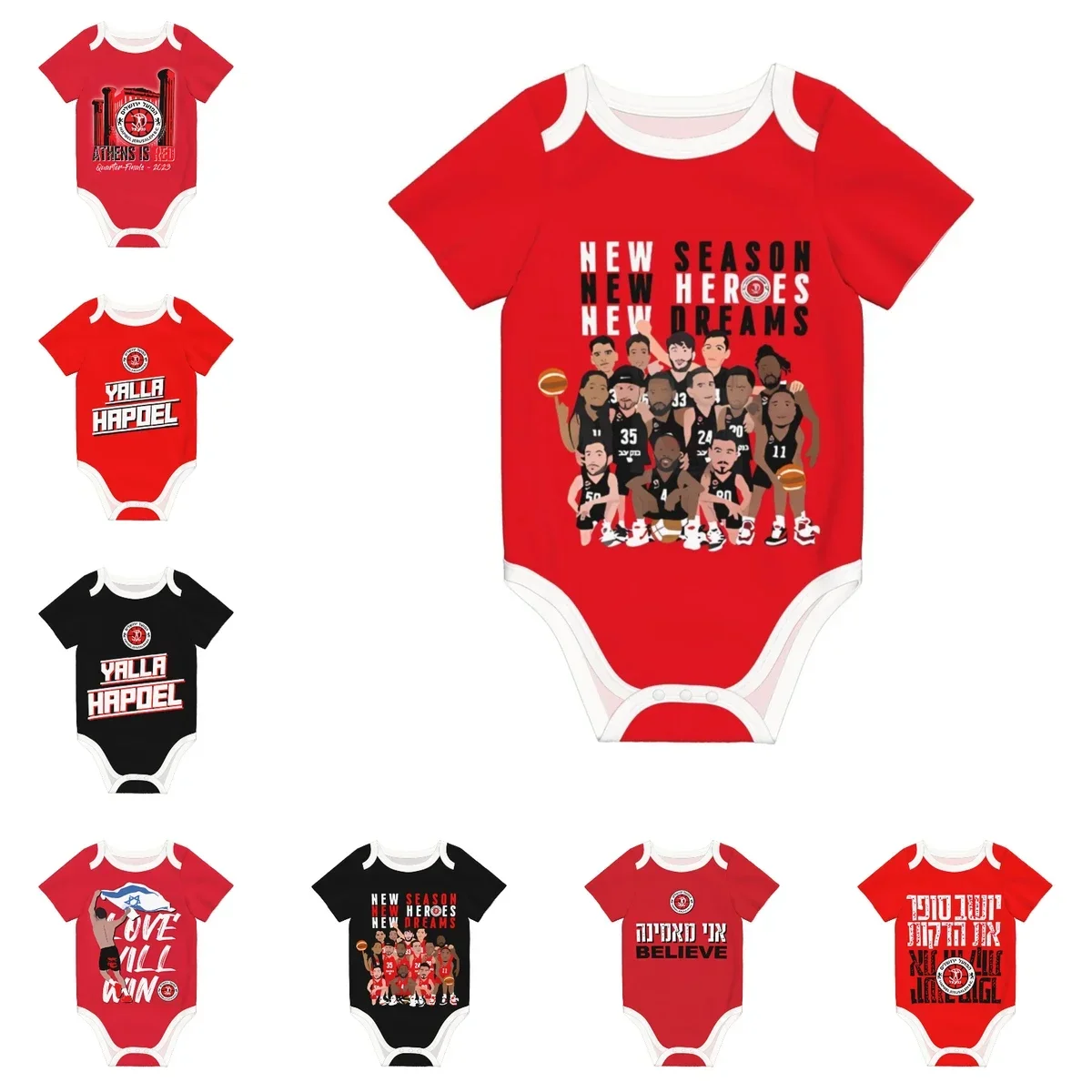 Hapoel Jerusalém Basquete Bebê Bodysuit Unissex Camisa Recém-nascida Macacão Menino Menina Roupa Macacão de Bebê