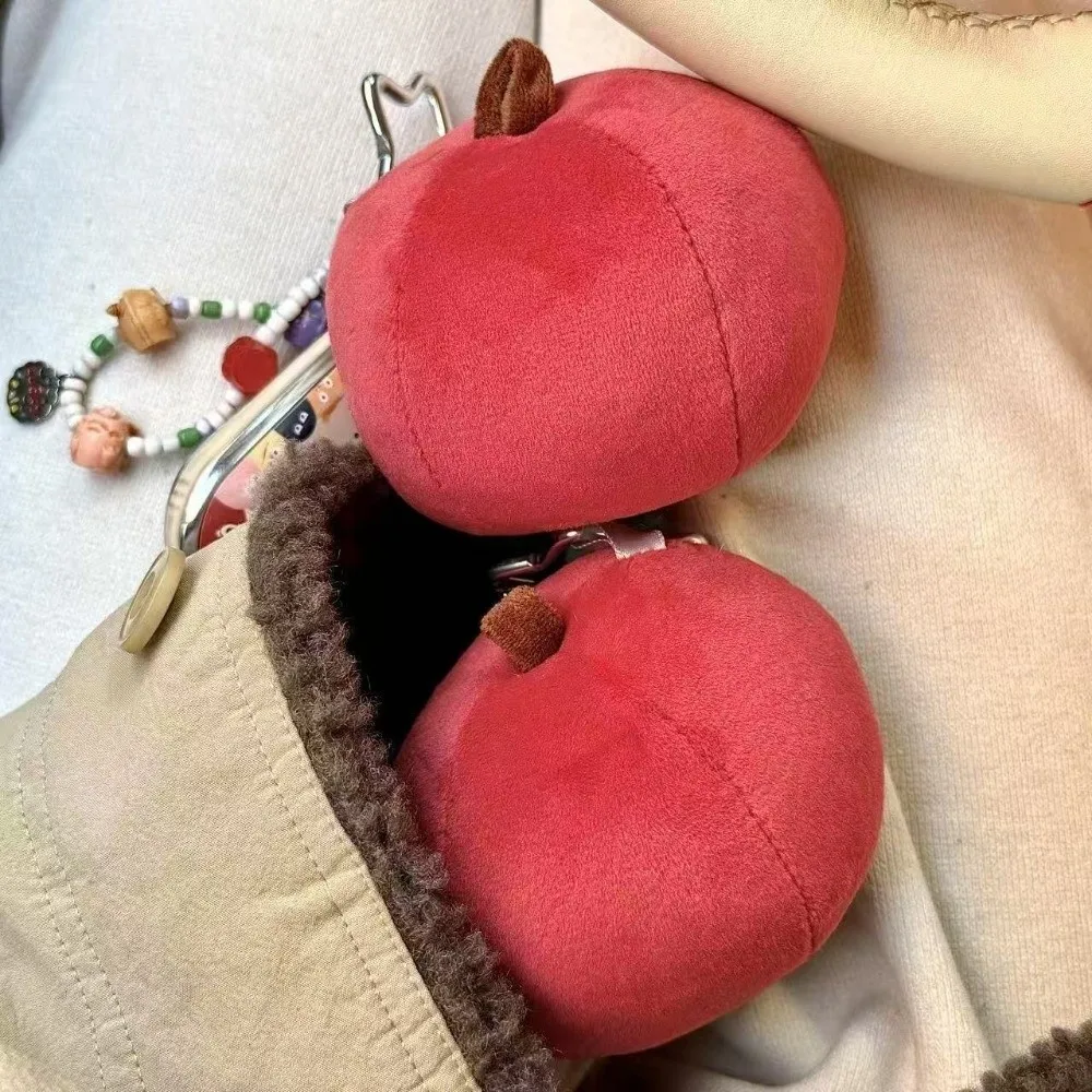 Cute Plush Plush Keychain Simple Design Neutral Color Plush Fruit Pendant Fruit Pattern Plush Pinch Pendant Reduce Pressure