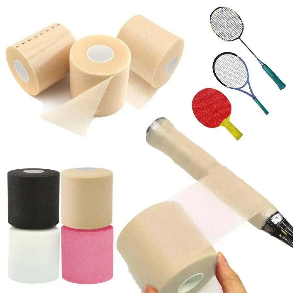 1/2PCS PU Foam Bandage Pre-Wrap Elastic Film Foam Handle Membrane Soft Breathable Badminton Racket Overgrip Athletic Tape