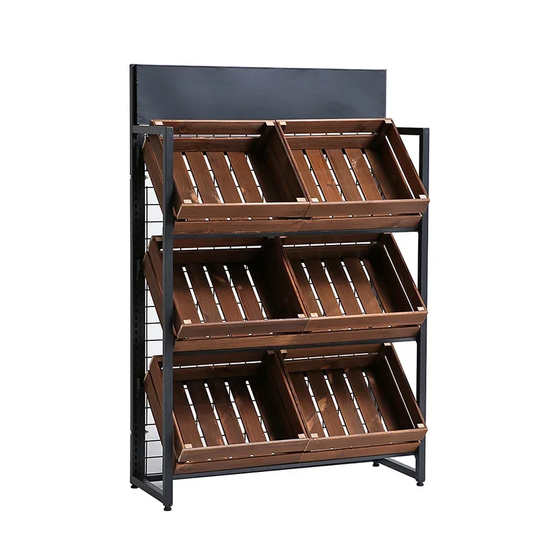 Supermarket Convenience Store Fruit and Vegetable Display Rack Wine Display Rack Home Kitchen Bookstore Shelf Multifunctional Ve