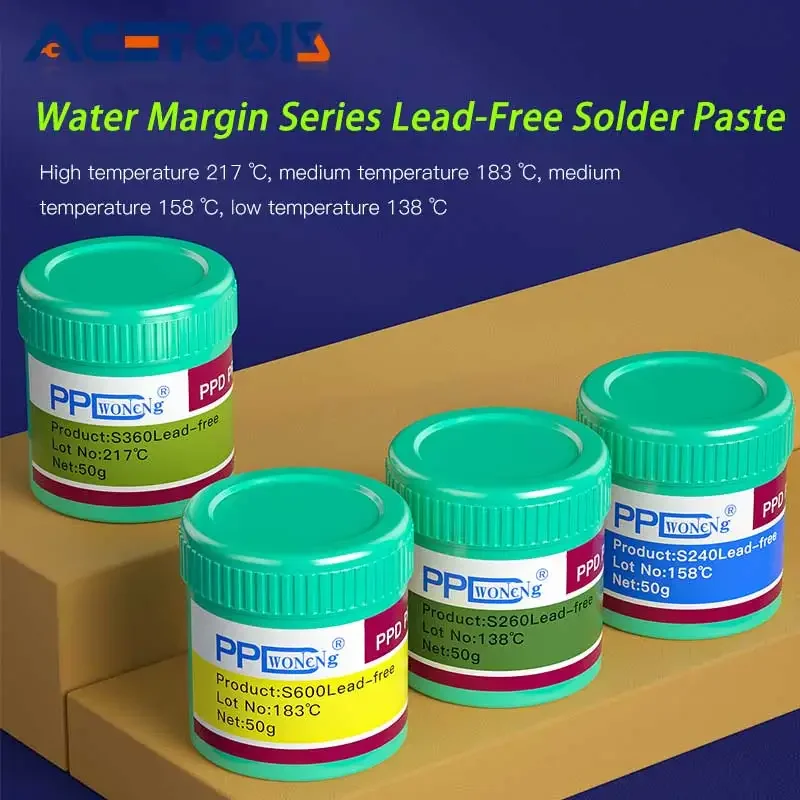 PPD Lead-free Solder Paste 138 158 183 217°C Low Medium High Temperature Solder Paste For BGA Chip Rework Station Tools