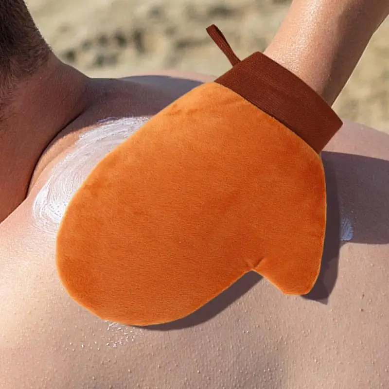 تان ميت غسول الجسم قفاز دباغة الذاتي ميت مزدوجة الوجهين يمنع لزجة الأيدي قضيب المحمولة سريعة الجافة يتدفقون قفاز