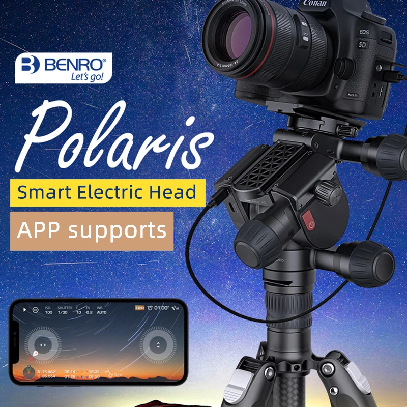 BENRO Polaris Smart Electric Tripod Head Remote Controller, Wireless DSLR Preview & Configuration