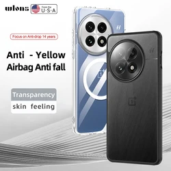For OnePlus 13 Case Magnetic Transparent Matte Hard PC Shockproof Semitransparent Back Cover for One Plus 13 capa