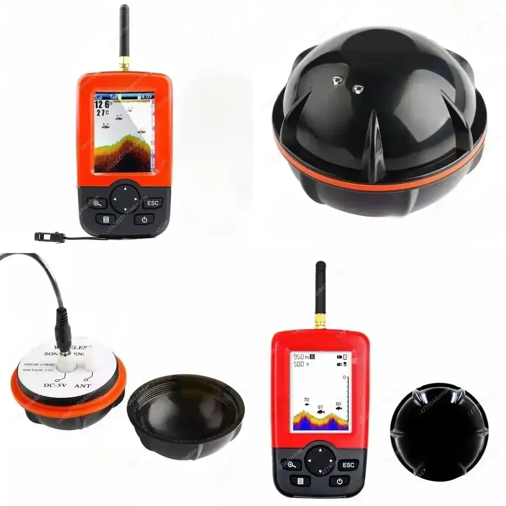 Wireless Rechargeable Sonar Fish Finder Color Screen Waterproof Portable Fishing Depth Detector