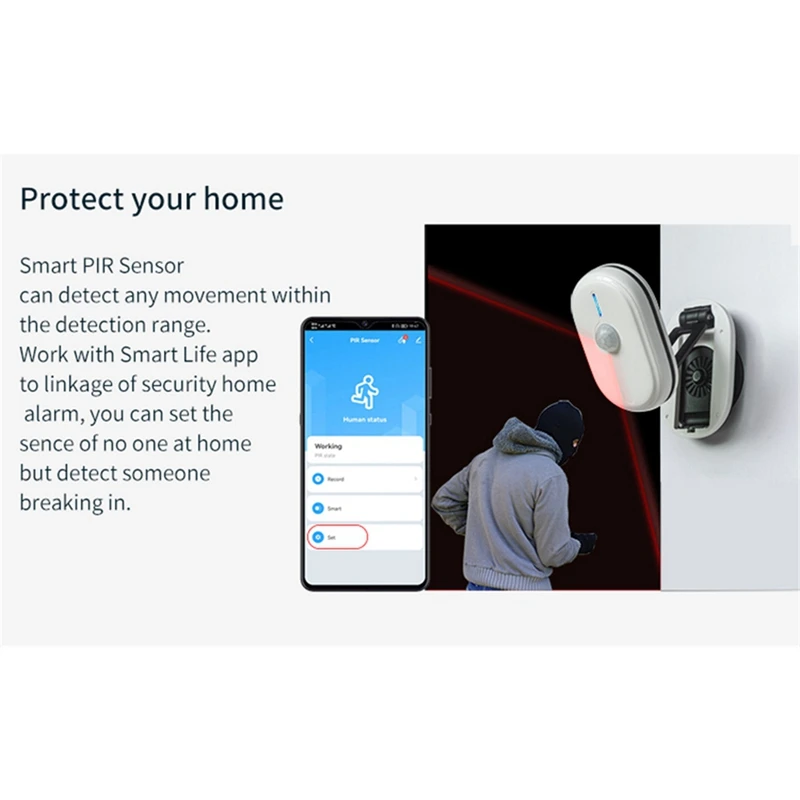 1Set Tuya Zigbee 3.0 Smart PIR Motion Sensor Human Motion Sensor Smart Home Detector Home Security Fit For Tuya Smart Life