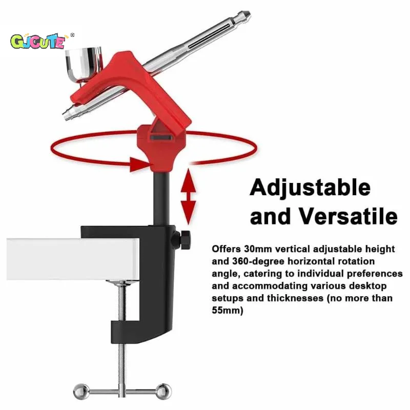 모델 제작을위한 1 세트 알루미늄 합금 에어 브러시 홀더 색칠 취미 모델링 도구 PT-AR 에어 브러시 랙 홀더