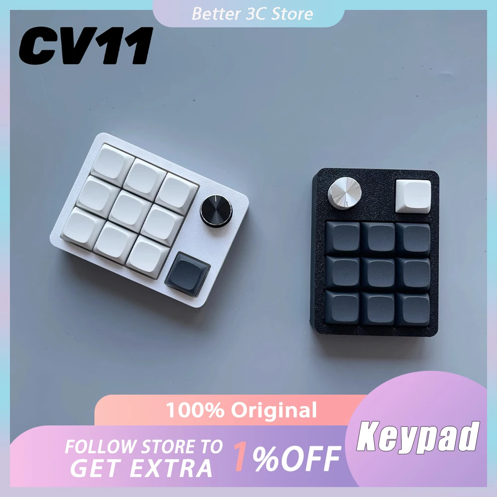 CV11 Wired Keypad Multifunctional Knob RGB Support QMKVIAL Customized Numeric Keypad Hot Swap Numpad Office PC Gamer Gift