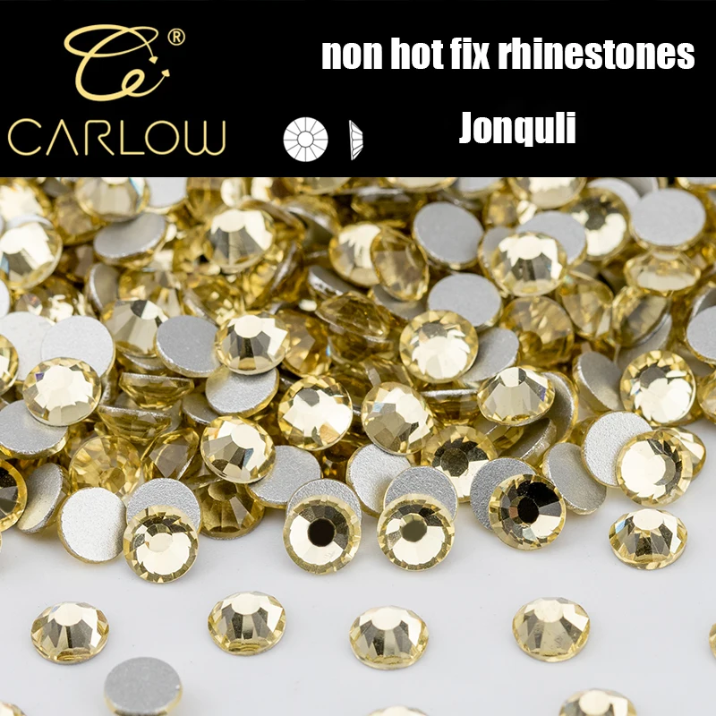 CARLOW SS4-SS30 Jonquil Glass Rhinestones Flat Back Non Hot Fix Stones for Nail Art Accessories YZ-004