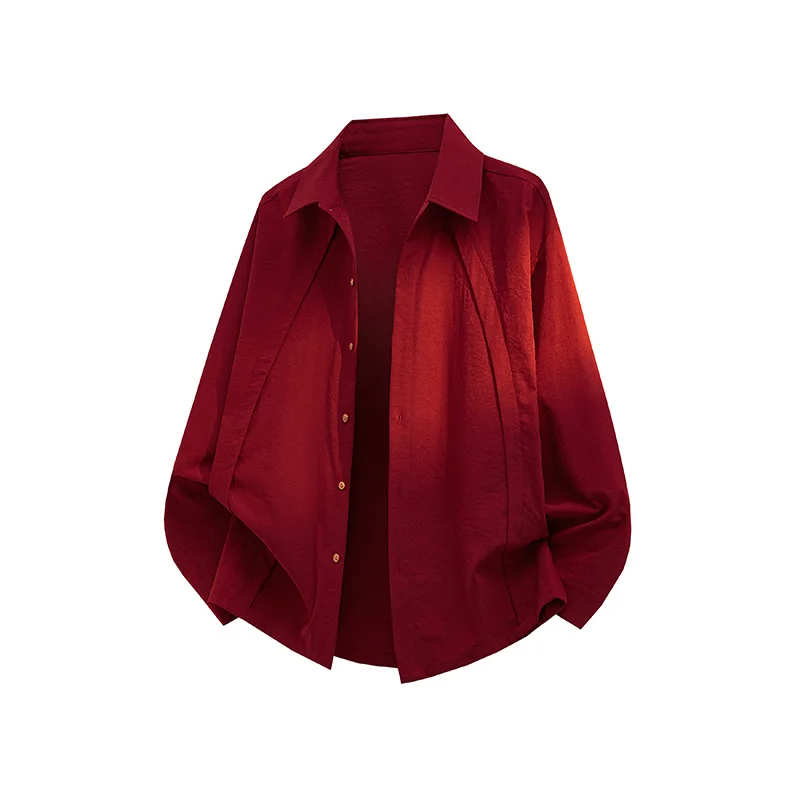 

M-XXXXXL Plus Size Oversized Autumn Chic Shirt Men's Loose Fit Long Sleeve Solid Shirt for Streetwise Elegance Clothing
