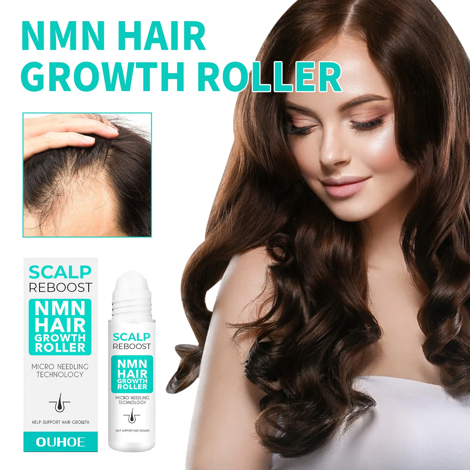 Bola de cabello denso, esencia gruesa, raíz de cabello fuerte, línea de cabello firme, previene la caída del cabello, cuidado del cabello, aceite de suero, rodillo de crecimiento del cabello