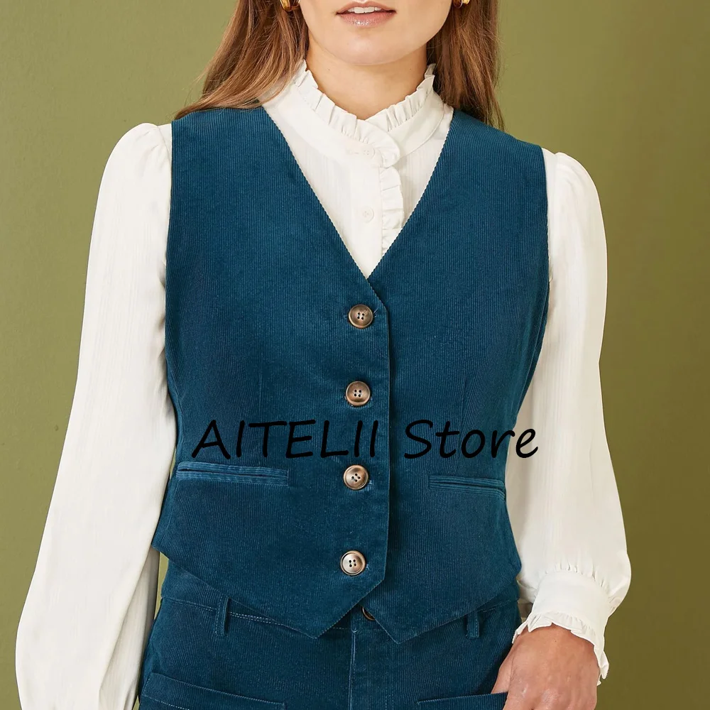 

Women's Corduroy Vest New in Coats & Jackets Women’s Winter Autumn New Products Elegant Woman Coat Mantel Lady Vests Clothes Top