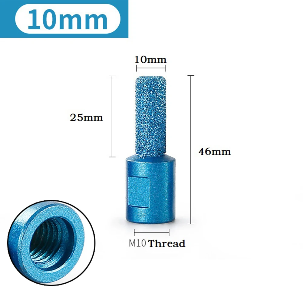 Imagem -02 - Angle Grinder Trimmer M10 Rosca Vaccum Soldada Diamante Dedo Bit Fresadora para Telha Cerâmica Fresagem Corte Router Bit 1pc