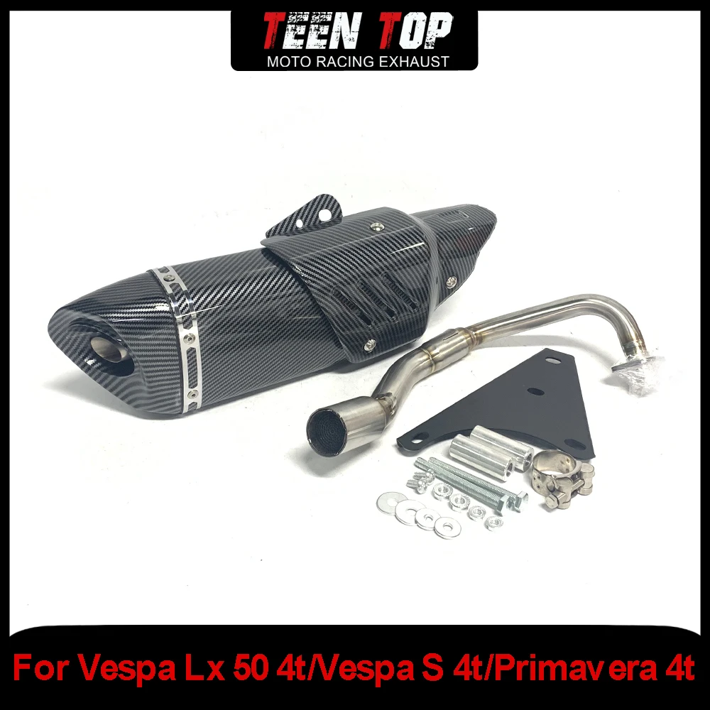 

For VESPA 50CC Primavera 4t / Sprint 4t Full Exhaust Systems Stainless Steel Piaggio Liberty 50 AIR 4T Slip on Exhaust Muffler