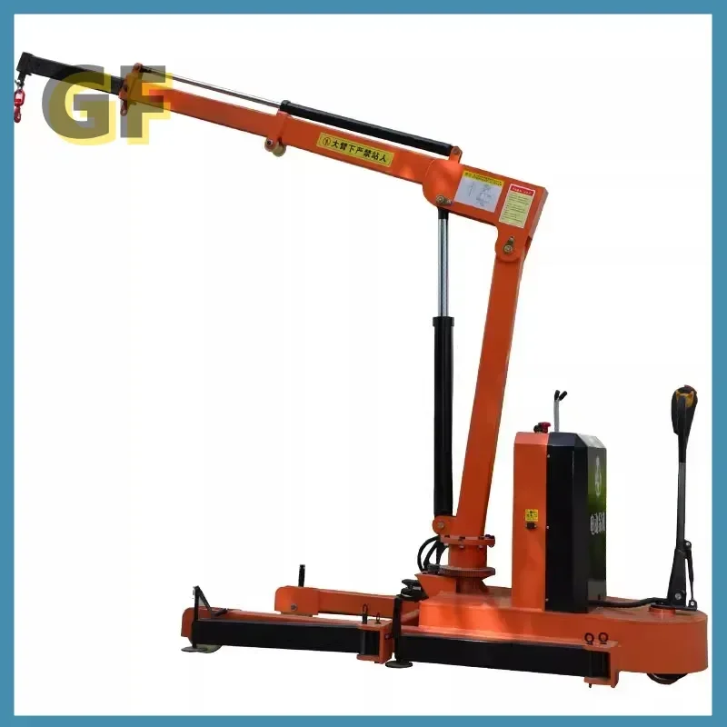 All  electric small mobile crane Electric rotating lifting cantilever crane