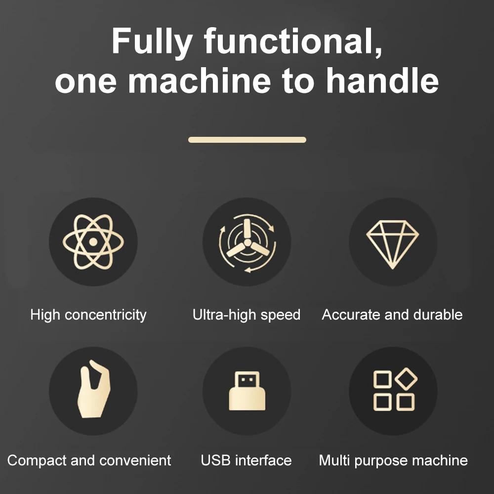 5000rpm-18000rpm 3-speed Adjustable USB Drill Set Mini Electric Drill Woodworking Carving Tool
