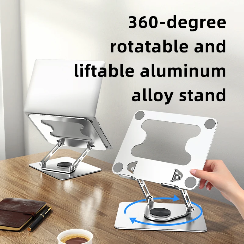 Foldable Laptop Stand 360°Rotation Notebook Table Holder Portable Book Tablet Bracket with Heat Dissipation