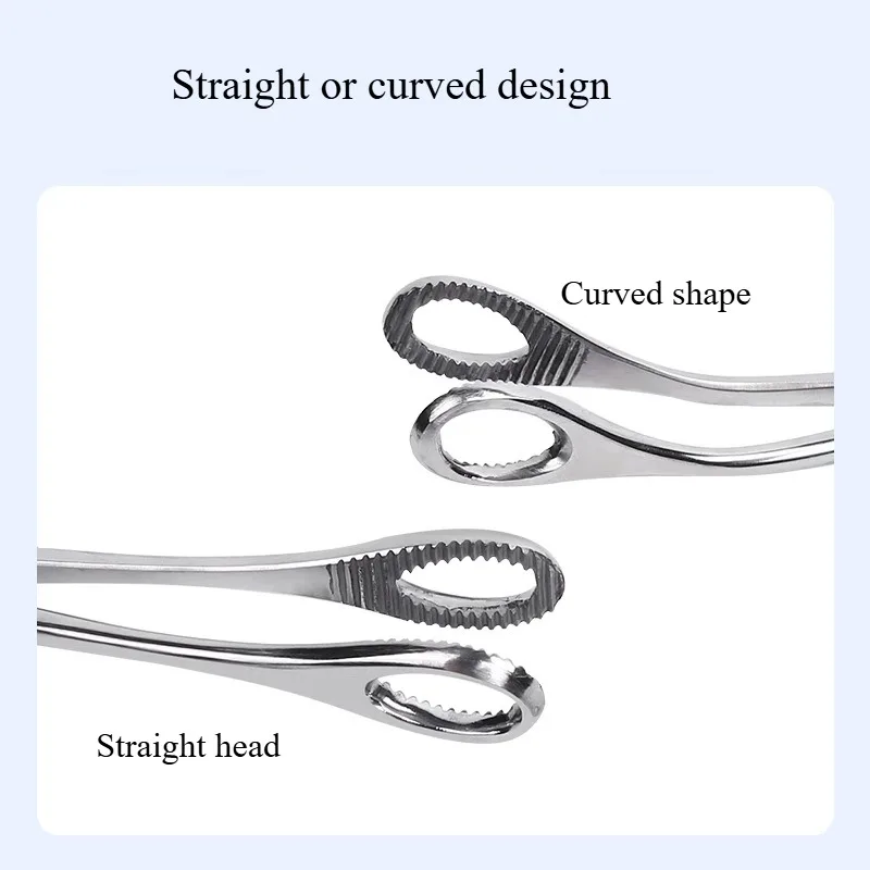 1 Pcs Toothed Oval Cervical Forceps Surgical Tissue Forceps Stainless Steel Hemostatic Instruments Open Closed Needle Ball Clamp - Image 3