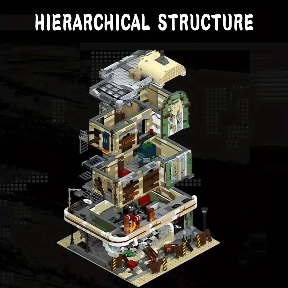 Criativo moc centro cidade rua vista bloco de construção conjunto altamente difícil montagem aniversário halloween jantar presente adulto 2438 pçs