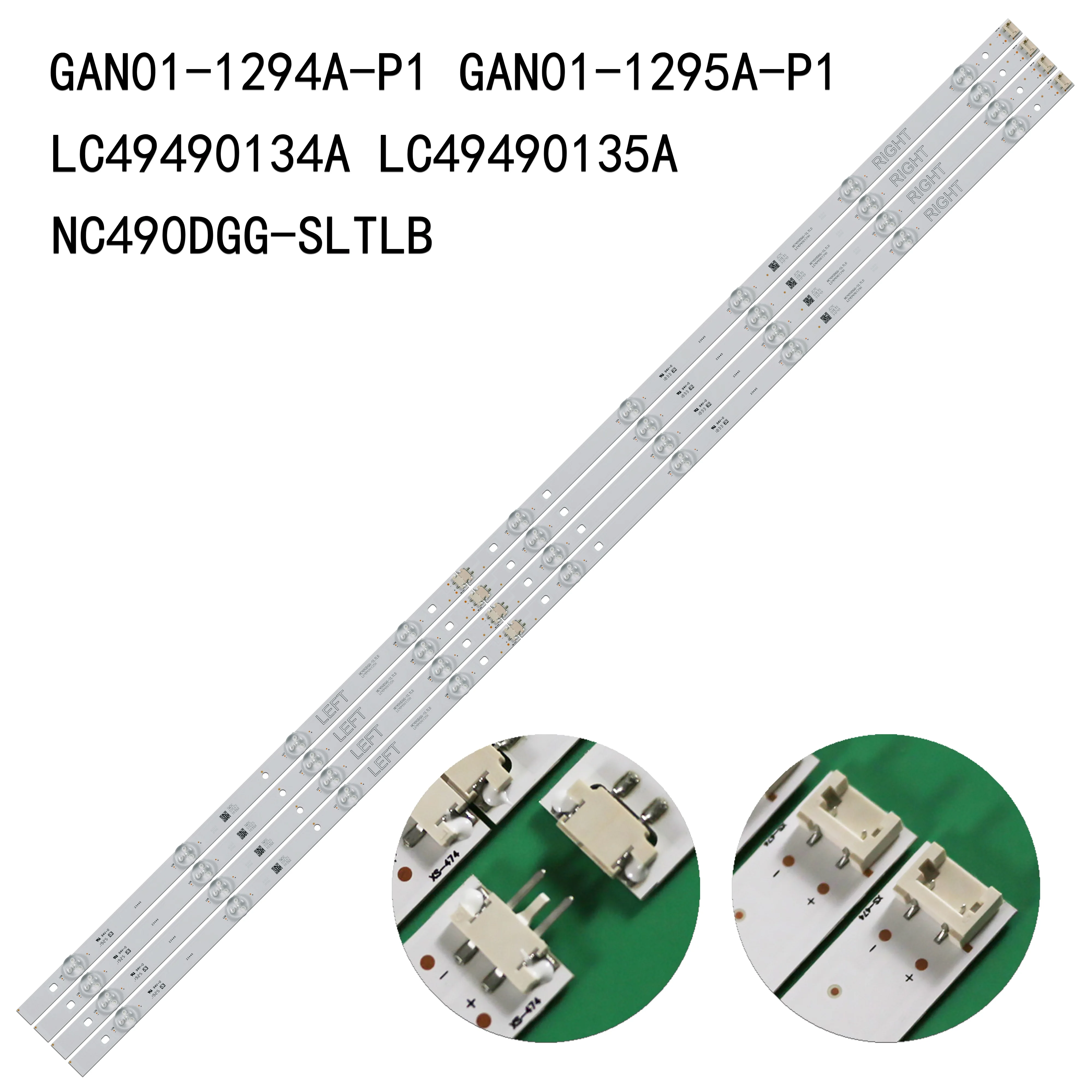Tira de LED para 49UJ630V 49UJ635T 49UK6300 49LJ5500 49UK6300YVB GAN01-1295A-P1 GAN01-1294A-P1 NC490DUE-ABFX3 NC490DUE-AAFX1-41CA