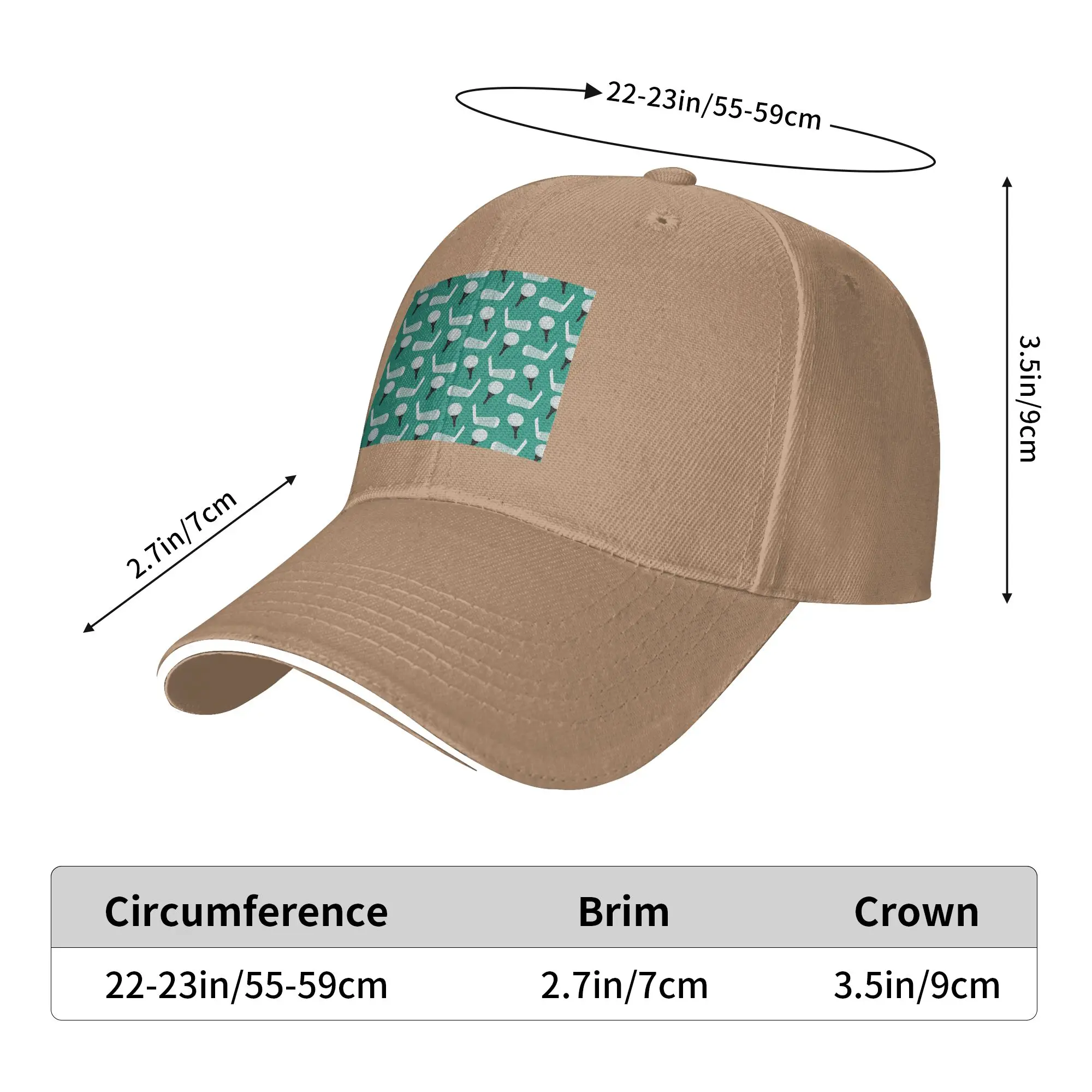 Golf Ball Pattern Cap Casual Baseball Caps Adjustable Hat Hip Hop Summer Unisex Baseball Hats Customizable
