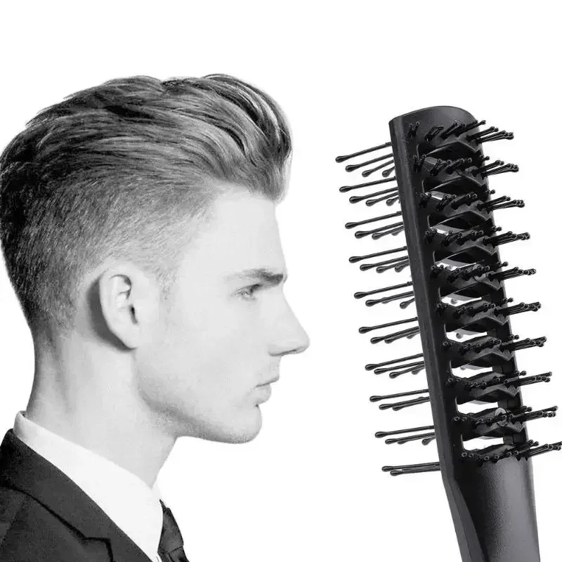 1pc Double Side Massage Comb Black Plastic Anti-tangle Brushes Wide Teeth Brush Wide Teeth Hairdressing Brush Double-sided Comb