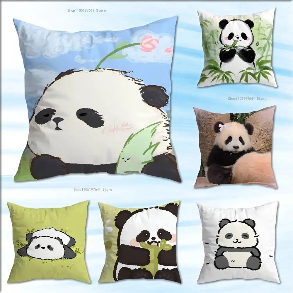 

Animal Panda Pillow Case For Sofa Decor Car Office Room Printing Cushion Cover Decorations and Protector