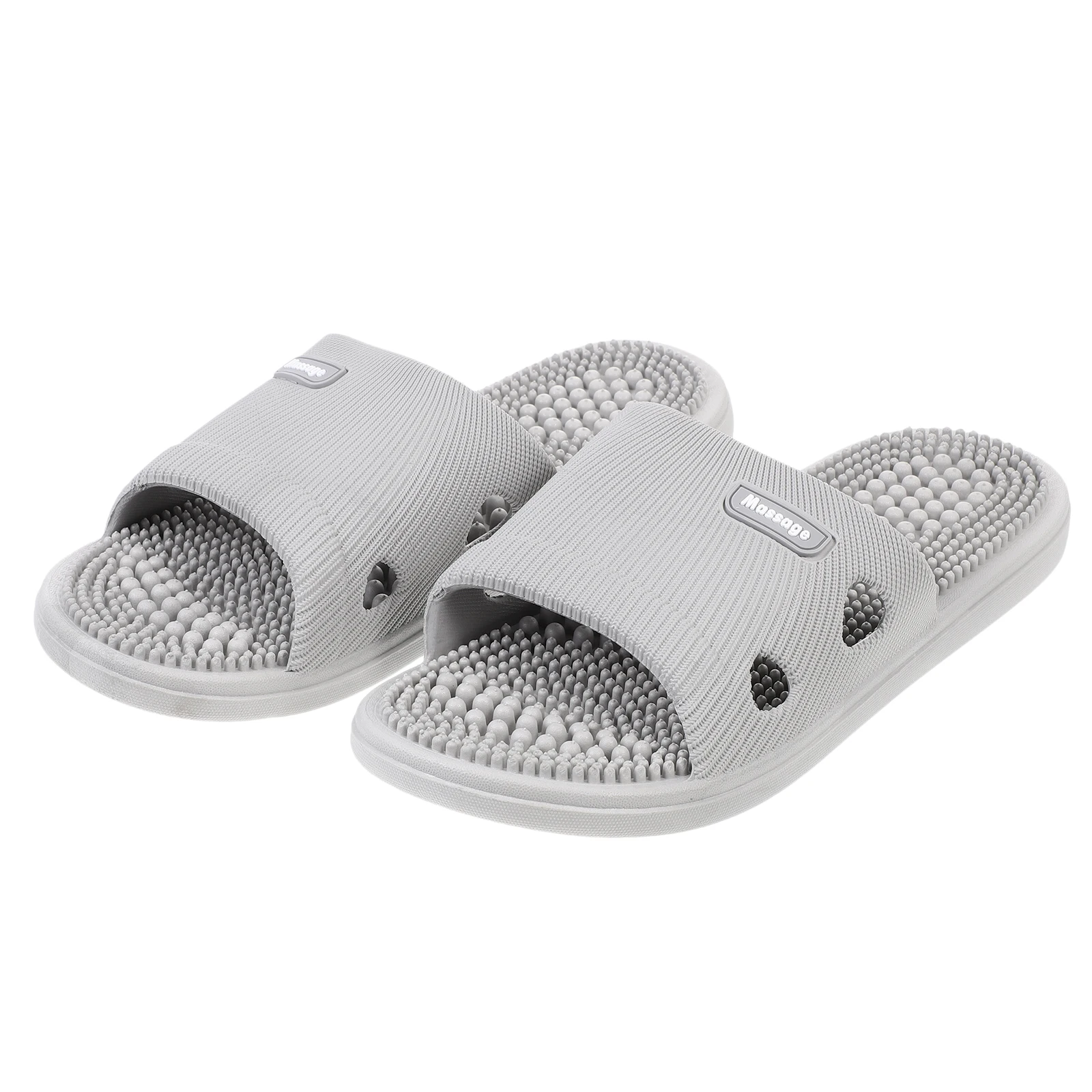 

Summer Anti Slip Massaging Sandals Grey 44 45 Size Couples Home Wear PVC Sole Comfortable Breathable Indoor Shoes Household