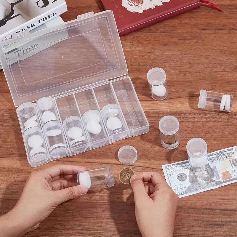 

Coin Capsules Round Plastic Coin Collection Box Coin Storage Box Coin Protection Box Christmas Halloween Thanksgiving Gift