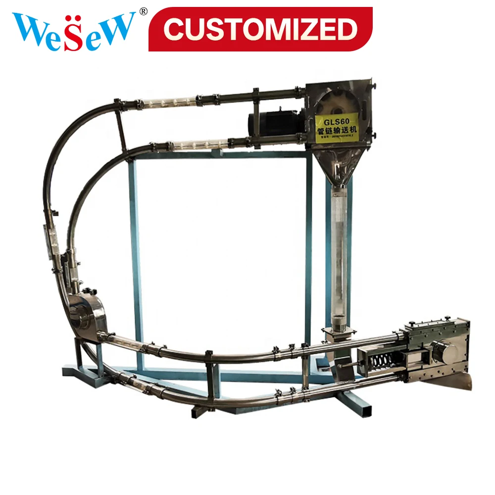 Customized Stainless Steel Tube Chain Conveyors Are Suitable For Grain, Fertilizer, And Feed Transportation In Space-Saving