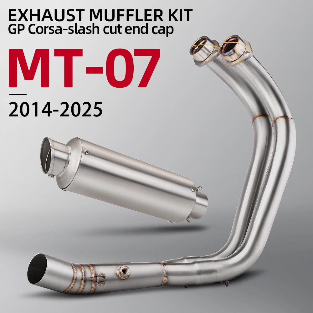 

Escape Motorcycle Exhaust Full System Header Front Link Pipe Kit Carbon Muffler DB Killer For YAMAHA R7 MT07 FZ07 XSR700 2014-26