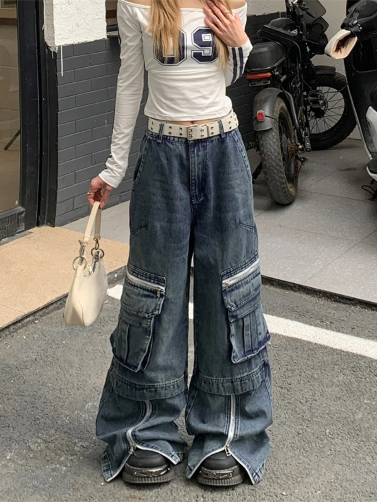 

Джинсы Cool Girl в американском стиле ретро Heavy Du Multi ket, модные брюки в стиле хип-хоп, мужские широкие брюки